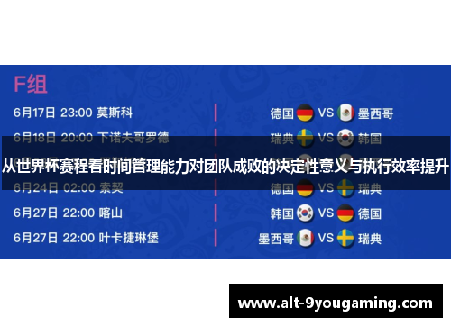 从世界杯赛程看时间管理能力对团队成败的决定性意义与执行效率提升